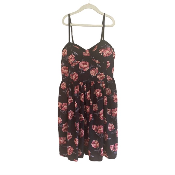 Band Of Gypsies Rose Print Floral Bustier Dress - Picture 1 of 6